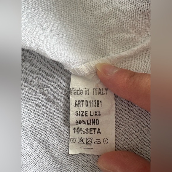 Paolo Tricot Linen/Silk Asymmetrical Top | Size L/XL - Picture 9 of 9